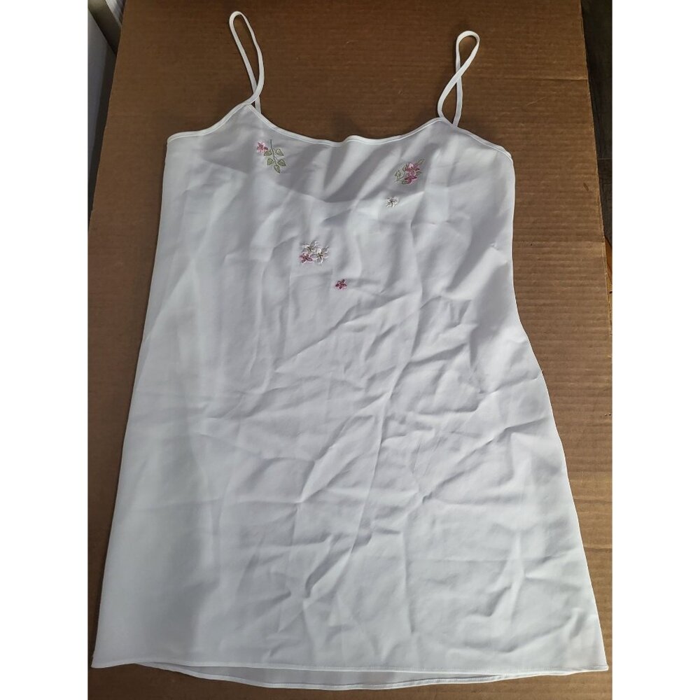 VTG Secret Treasures Nightie Womens M Floral Embroidered Nightgown Bridal Fairy - Picture 9 of 10
